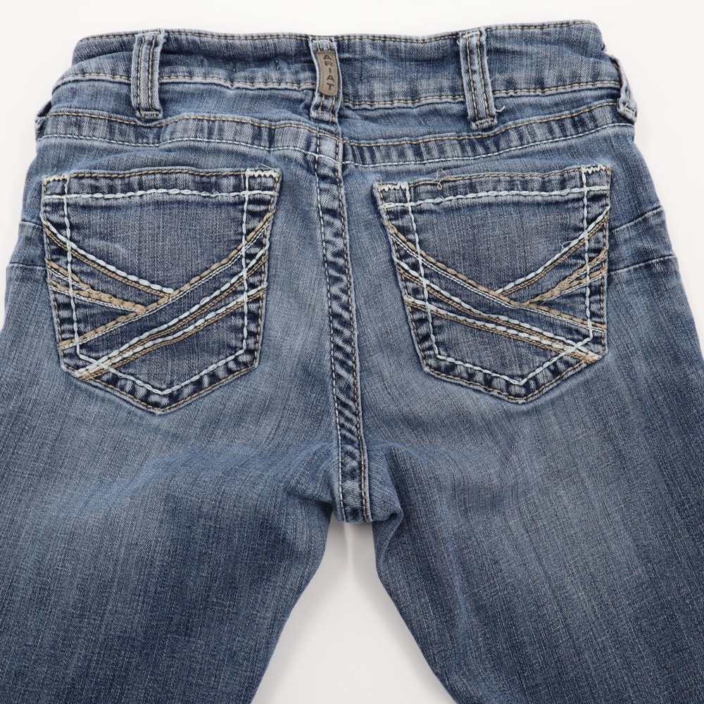 Ariat Perfect Rise Bootcut Jeans Womens 29S Medium Wash REAL Denim Blue Deco - Picture 7 of 11